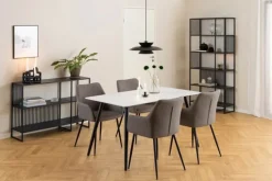 CASA Living Strington Reol H 83 x B 120x 35 cm - Melamin/stål - Mat sort