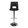 CASA Living Sylvia Barstol - 2 stk. H 115 x B 41,5 x L 52 cm - Stål/imiteret læder - Sort