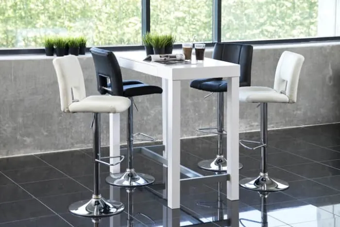 CASA Living Sylvia Barstol - 2 stk. H 115 x B 41,5 x L 52 cm - Stål/imiteret læder - Sort