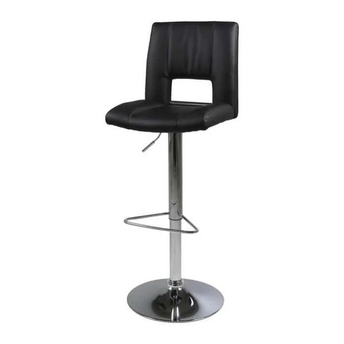 CASA Living Sylvia Barstol - 2 stk. H 115 x B 41,5 x L 52 cm - Stål/imiteret læder - Sort