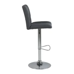 CASA Living Sylvia Barstol - 2 stk H 115 x B 41,5 x D 52 cm - Metal/stof - Mørkegrå/krom