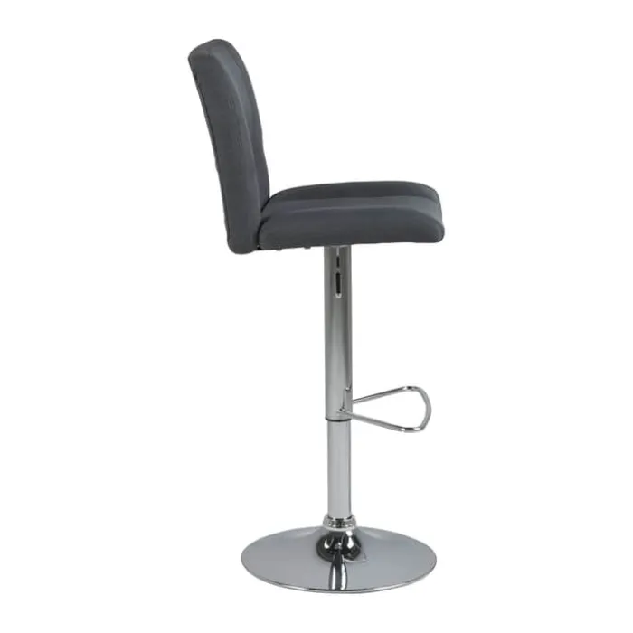 CASA Living Sylvia Barstol - 2 stk H 115 x B 41,5 x D 52 cm - Metal/stof - Mørkegrå/krom