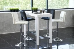 CASA Living Sylvia Barstol - 2 stk. H 115 x B 41,5 x L 52 cm - Metal/imiteret læder - Hvid