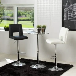CASA Living Sylvia Barstol - 2 stk. H 115 x B 41,5 x L 52 cm - Metal/imiteret læder - Hvid