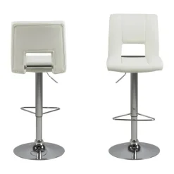 CASA Living Sylvia Barstol - 2 stk. H 115 x B 41,5 x L 52 cm - Metal/imiteret læder - Hvid