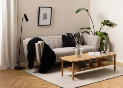 CASA Living Tampa Sofa H 76,5 x B 86,5 x L 218 cm - Stof/gummitræ - Beige