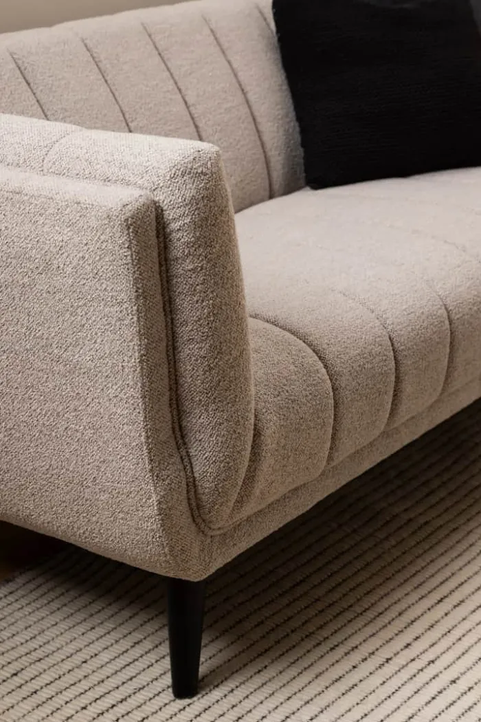 CASA Living Tampa Sofa H 76,5 x B 86,5 x L 218 cm - Stof/gummitræ - Beige