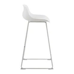 CASA Living Tina Barstol - 2 stk H 94 x B 43 x D 49 cm - Metal/PU-læder - Hvid