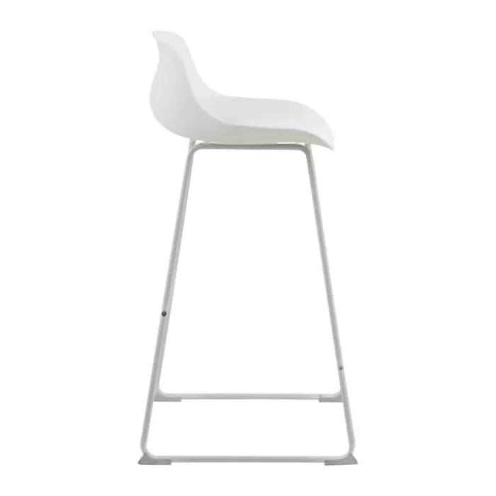 CASA Living Tina Barstol - 2 stk H 94 x B 43 x D 49 cm - Metal/PU-læder - Hvid