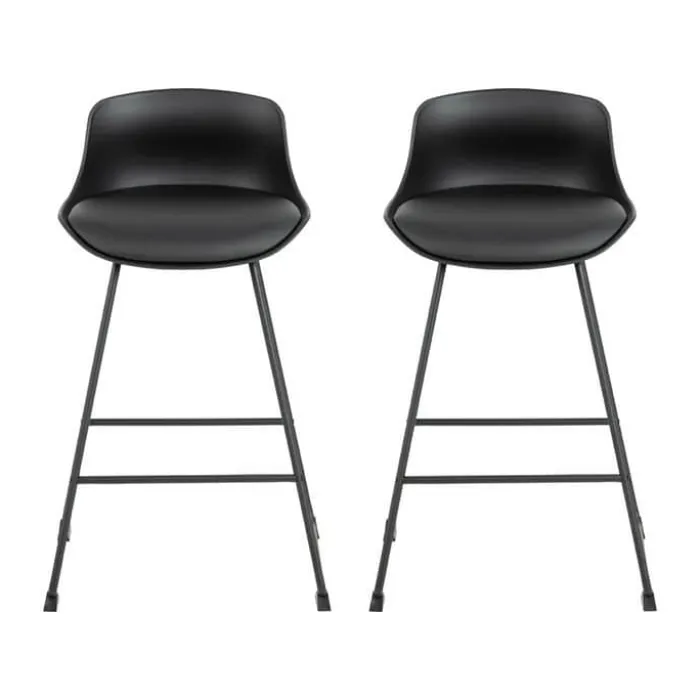 CASA Living Tina Barstol - 2 stk. H 84 x B 50 x D 49 cm - Metal/polypropylen - Sort