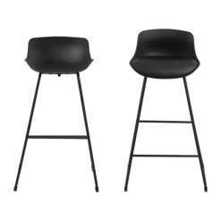 CASA Living Tina Barstol - 2 stk. H 94 x B 43 x D 49 cm - Metal/polypropylen - Sort