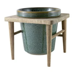 CASA Living Urtepotte Ø 11 cm - Træ/stentøj - Grøn