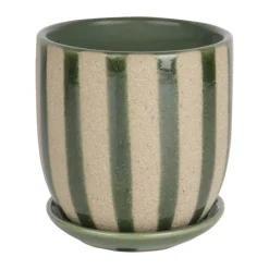 CASA Living Urtepotte Ø 13 x 12,5 cm - Stentøj - Grøn