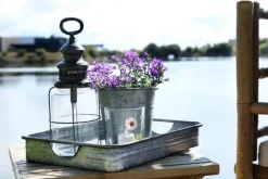 CASA Living Urtepotte Ø 19,5 x H 18,2 cm - Metal - Zinkfarvet