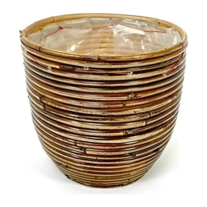 CASA Living Urtepotte Ø 20 x H 19 cm - Rattan - Brun