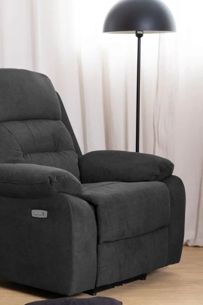 CASA Living Vansbro Lænestol H 98 x B 96 x L 92 cm - Stof - Mørkegrå