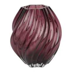 CASA Living Vase H 22,5 cm - Glas - Lys bordeaux/opal