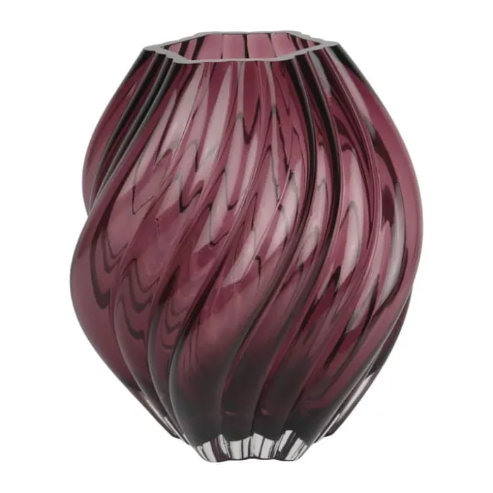 CASA Living Vase H 22,5 cm - Glas - Lys bordeaux/opal