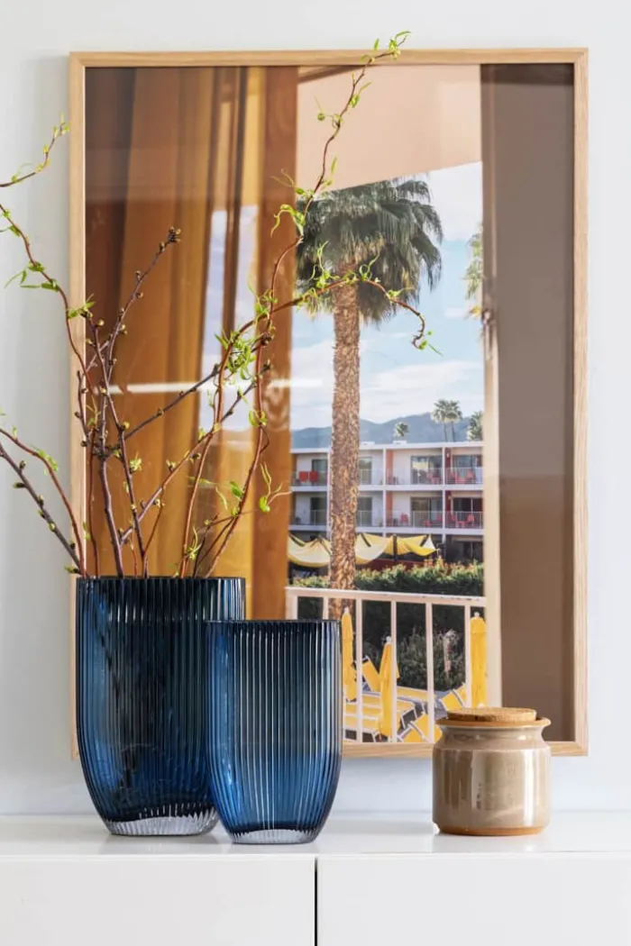 CASA Living Vase H 25 cm - Glas - Mørkeblå