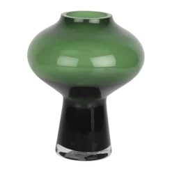 CASA Living Vase H 21 cm - Glas - Mørkegrøn