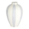 CASA Living Vase H 33 cm - Stentøj - Hvid/lyseblå