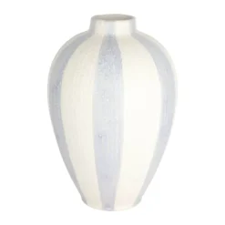 CASA Living Vase H 33 cm - Stentøj - Hvid/lyseblå