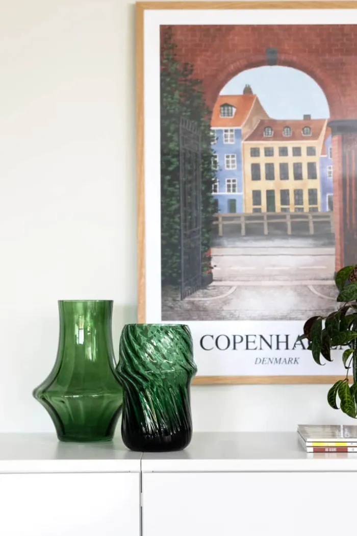 CASA Living Vase Ø 14,3 x H 21 cm - Glas - Grøn