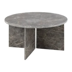 CASA Living Vega Sofabord Ø 90 x H 42 cm - Marmor - Mat brun
