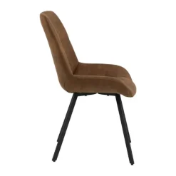 CASA Living Waylor Spisebordsstol - 2 stk. H 88 x B 54 x D 58,5 cm - Metal/stof - Camel/sort