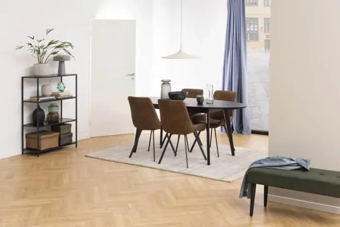 CASA Living Waylor Spisebordsstol - 2 stk. H 88 x B 54 x D 58,5 cm - Metal/stof - Camel/sort