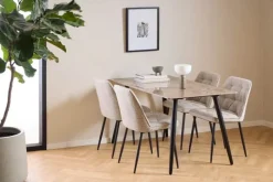 CASA Living Wicklow Spisebord H 75 x B 140 x L 80 cm - Keramik/stål - Brun Aberta/mat sort