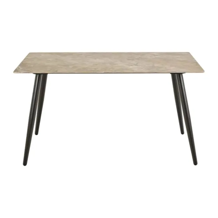 CASA Living Wicklow Spisebord H 75 x B 140 x L 80 cm - Keramik/stål - Brun Aberta/mat sort