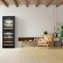 Caso WineChef Pro Vinkøleskab H 163 x B 59,5 x L 69 cm - 126 flasker - Sort