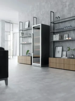 Caso WineChef Pro Vinkøleskab H 163 x B 59,5 x L 69 cm - 126 flasker - Sølvfarvet