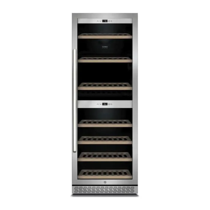 Caso WineChef Pro Vinkøleskab H 163 x B 59,5 x L 69 cm - 126 flasker - Sølvfarvet
