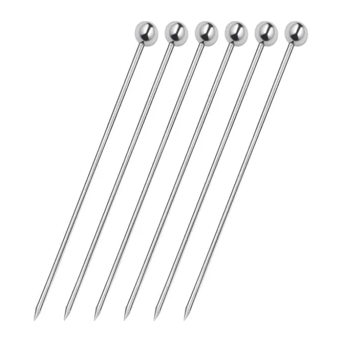 Cilio Cocktailpinde - 6 stk. L 15 cm - Rustfrit stål - Sølvfarvet