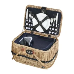 Cilio Idro Picnickurv - 4 personer H 25 x B 28 x L 40 cm - Pileflet - Brun/Blå