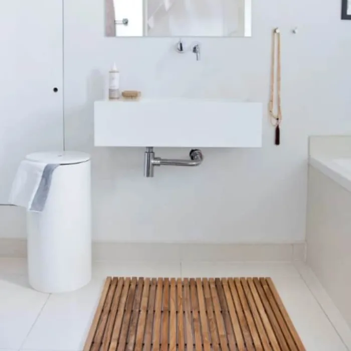 cinas Bademåtte B 60 x L 80 cm - Teaktræslameller - Natur