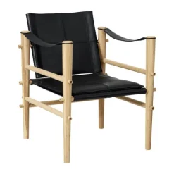 cinas Noble Safaristol H 79 x B 59 x D 61 cm - Bambus/læder - Træ/sort