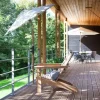 cinas Outdoor Balkon Parasol Ø 180 x H 220 cm - Polyester/Hardwood - Off white