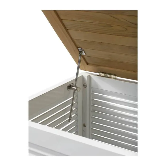 cinas Outdoor/Indoor Louver Hyndeboks H 60 x B 50 x L 130 cm - Akacietræ/Teaktræ - Hvid