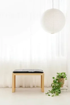 cinas Rib Bænk inkl. sort hynde H 48 x B 73 x L 35 cm - Bambus