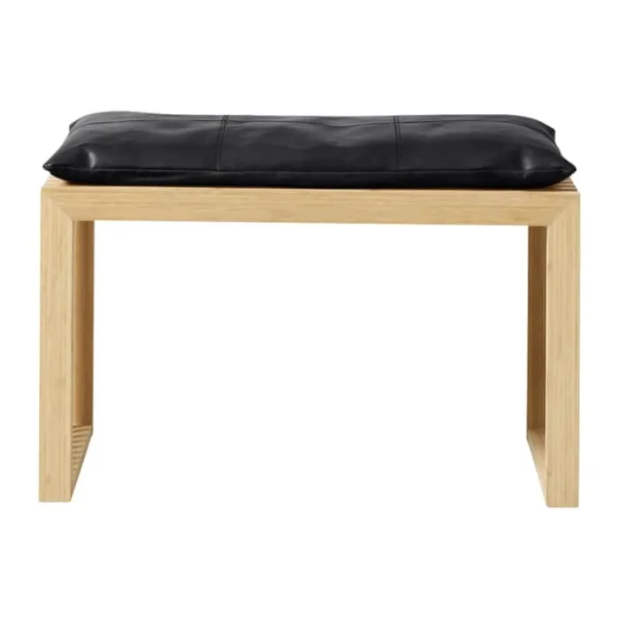 cinas Rib Bænk inkl. sort hynde H 48 x B 73 x L 35 cm - Bambus