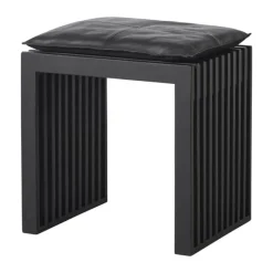 cinas Rib Skammel inkl. sort hynde H 48 x B 45 x L 35 cm - Maghoni - Sort
