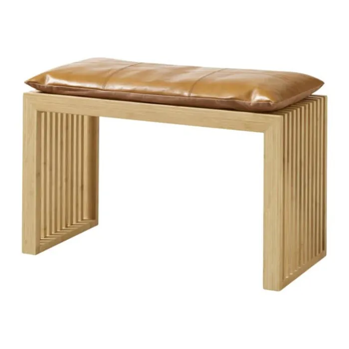 cinas Siddehynde til Rib bænk B 35 x L 73 cm - Læder - Brun