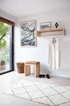 cinas Siddehynde til Rib Skammel H 5 x B 45 x L 35 cm - Læder - Brun
