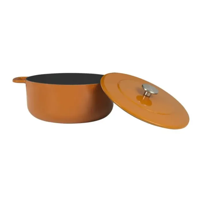 Combekk Sous-Chef Gryde Ø 24 cm - Genbrugsstøbejern - Orange