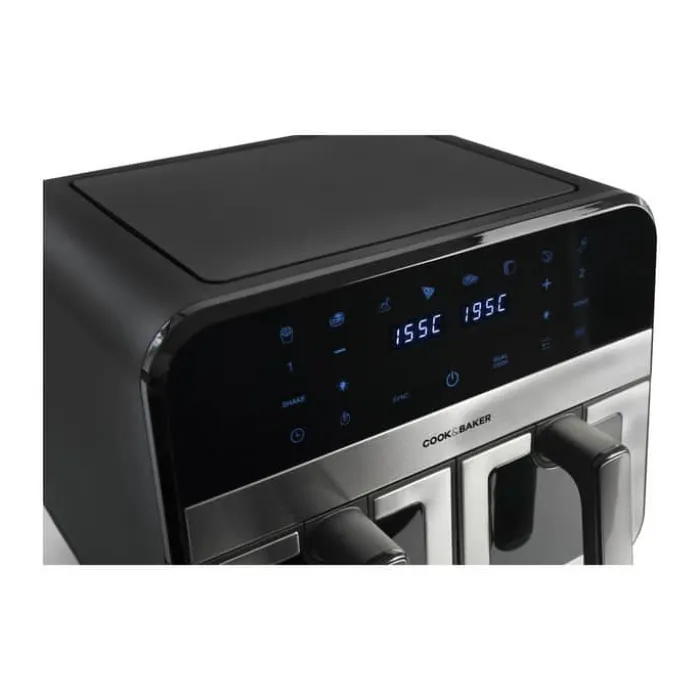 Cook & Baker Dobbelt Airfryer 2 x 4,5 liter - 8 programmer