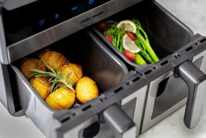 Cook & Baker Dobbelt Airfryer 2 x 4,5 liter - 8 programmer