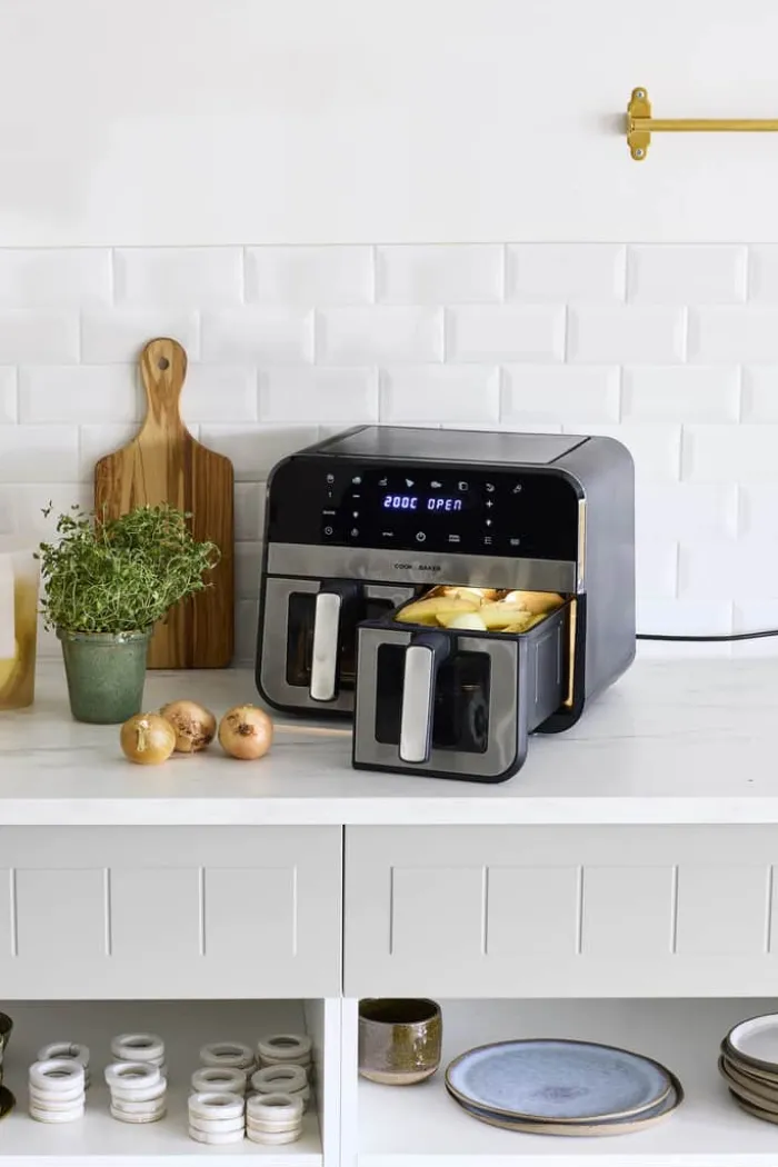 Cook & Baker Dobbelt Airfryer 2 x 4,5 liter - 8 programmer